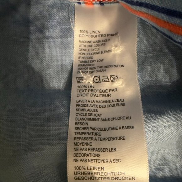 Tommy Bahama Relax Blue Watercolor Floral Linen Shirt – Size XL - Picture 10 of 14